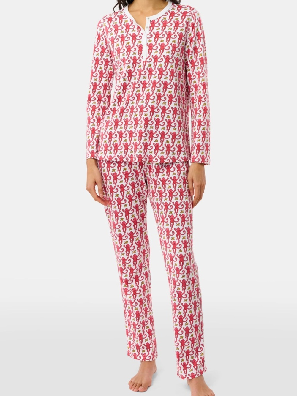 Roller Rabbit Monkey Pajamas in Pink